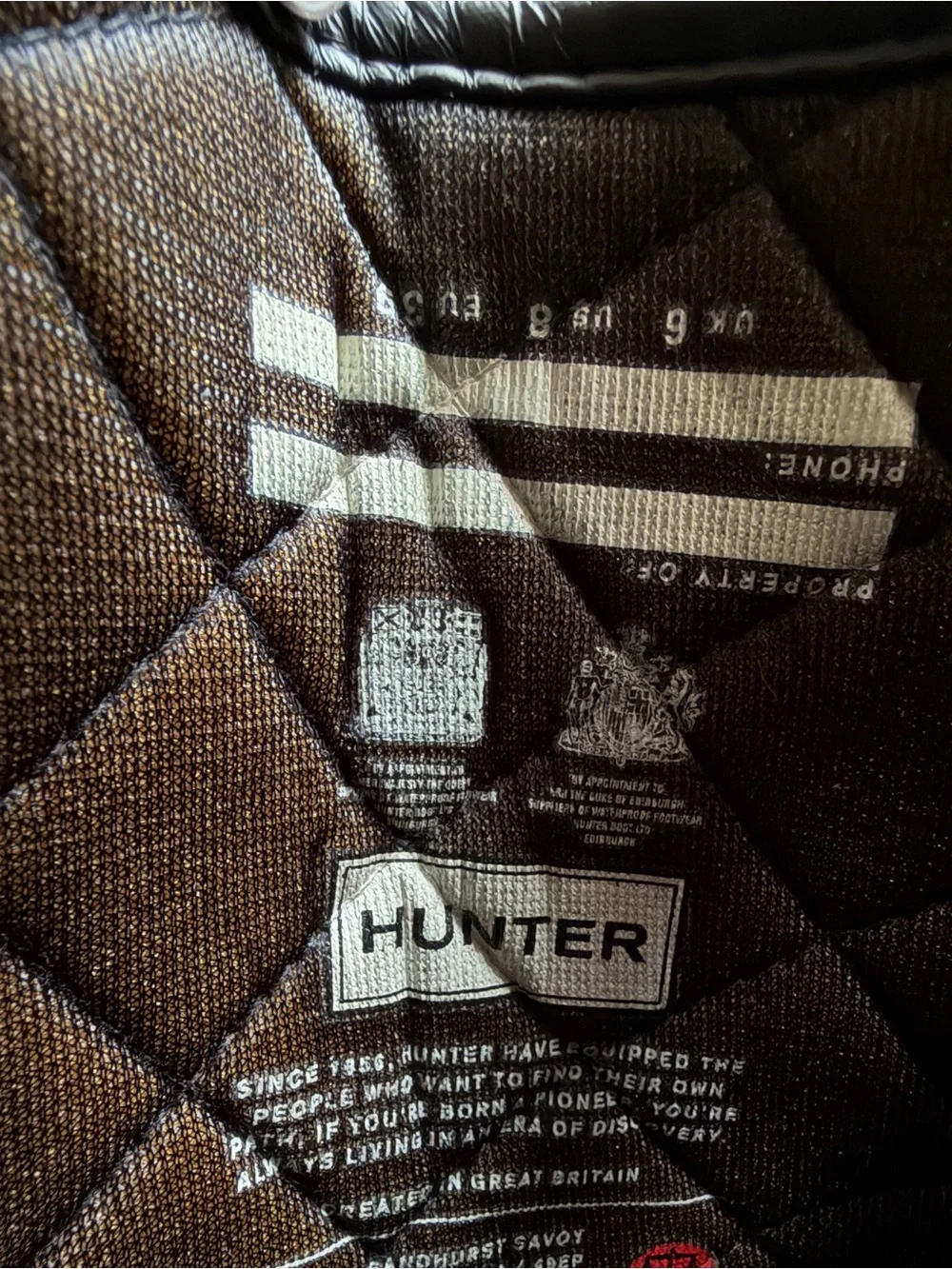 Hunter Quilted Tall Black Rain Boots for Women
